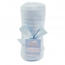 CBP60-B: Blue Deluxe Personalisation Cellular Cotton Roll Blanket